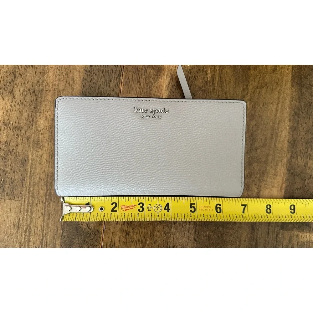Kate Spade New York Light Gray  Women's Wallet with Zipper Coin Snap Closure